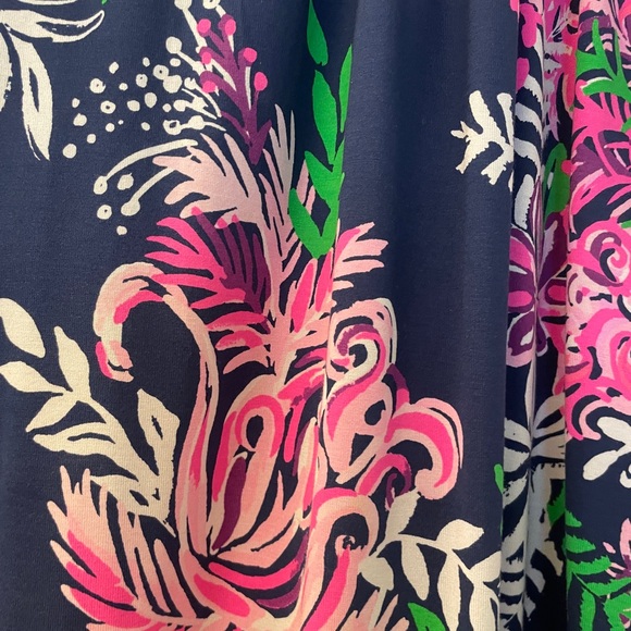Lilly Pulitzer Bowen Halter Pink and Navy Floral. Size L - Picture 3 of 5